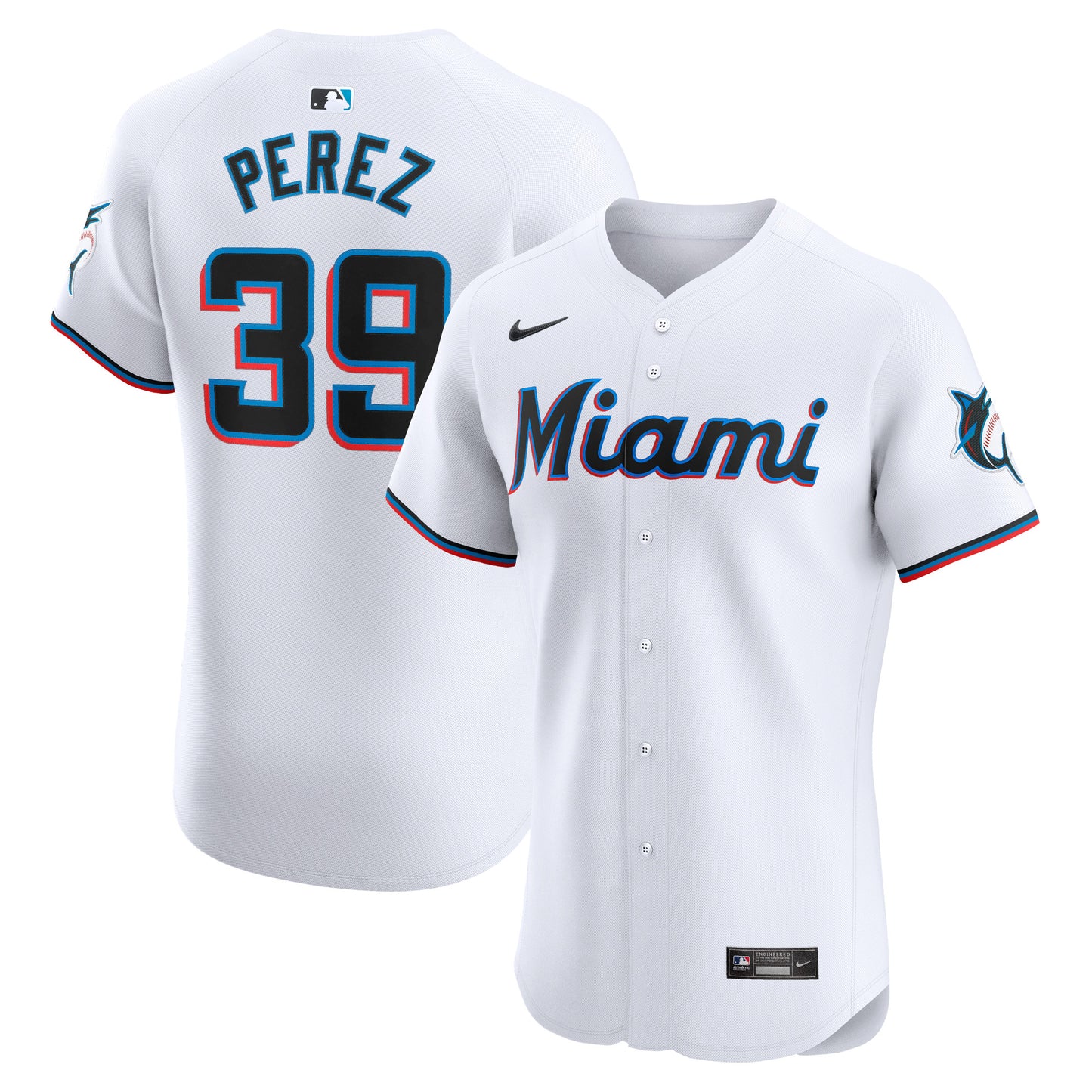 Eury Perez Miami Marlins Home Elite Player Jersey - White | Stitched Baseball Jersey TJS0418