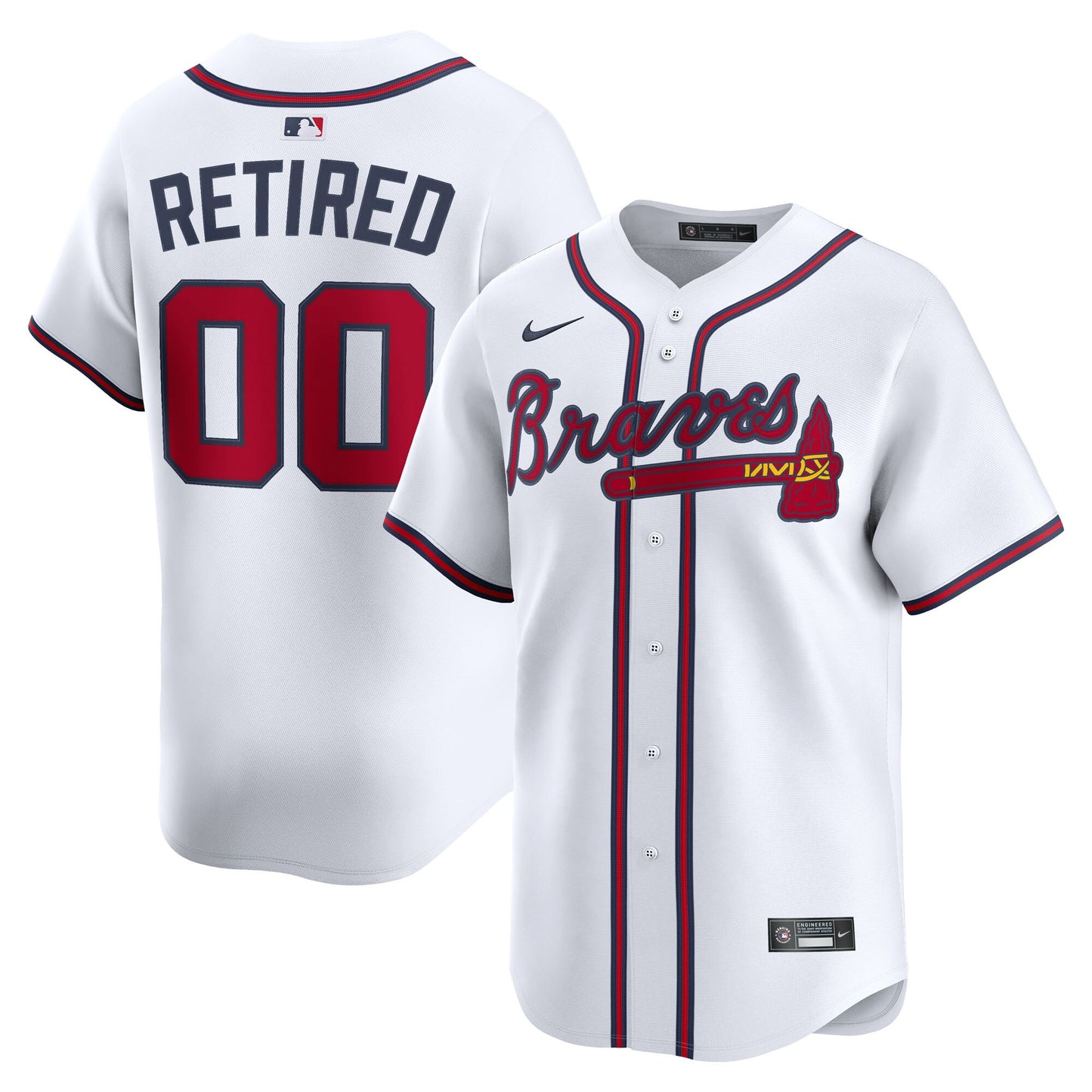 Atlanta Braves Home Limited Pick-A-Player Retired Roster Jersey - White | Stitched Baseball Jersey TJS0434