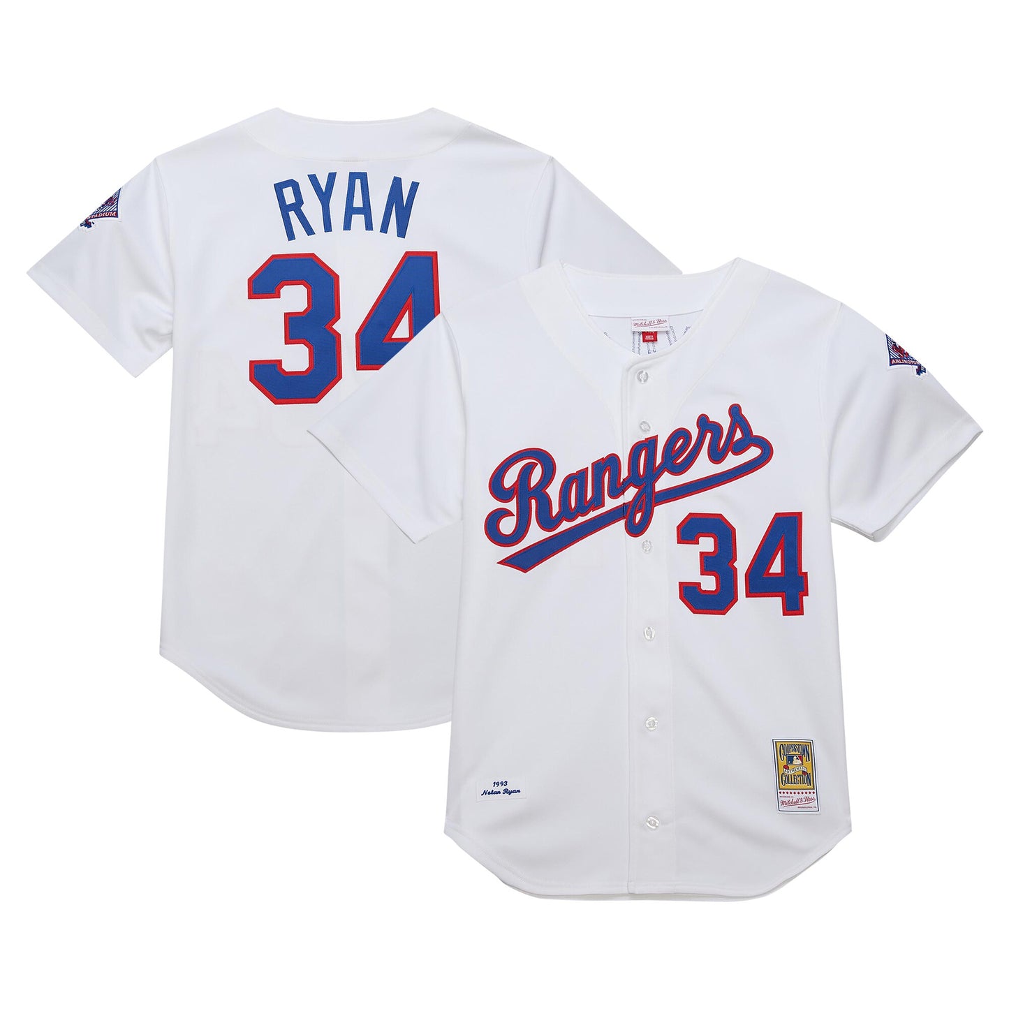 Nolan Ryan Texas Rangers M & N 1993 Cooperstown Collection Jersey - White | Stitched Baseball Jersey TJS0440