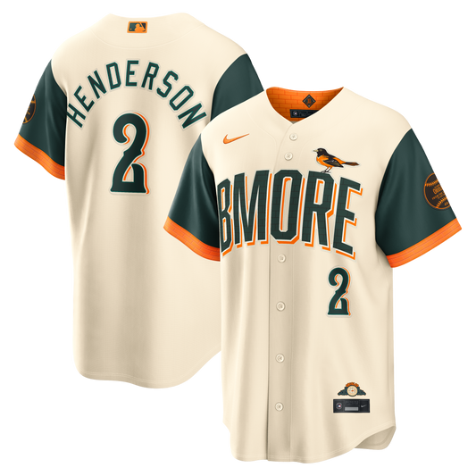 Gunnar Henderson Baltimore Orioles 2026 City Connect Stadium Jersey - Cream | Stitched Baseball Jersey TJS0497