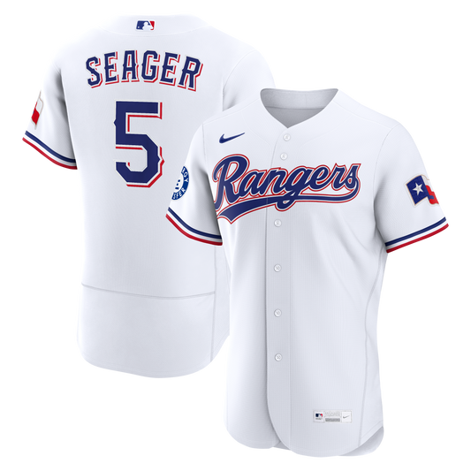 Corey Seager Texas Rangers Home Sponsor Patch Jersey - White | Stitched Baseball Jersey TJS0509