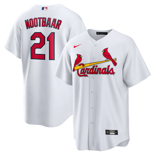 Lars Nootbaar St. Louis Cardinals Home Replica Jersey - White | Stitched Baseball Jersey TJS0694