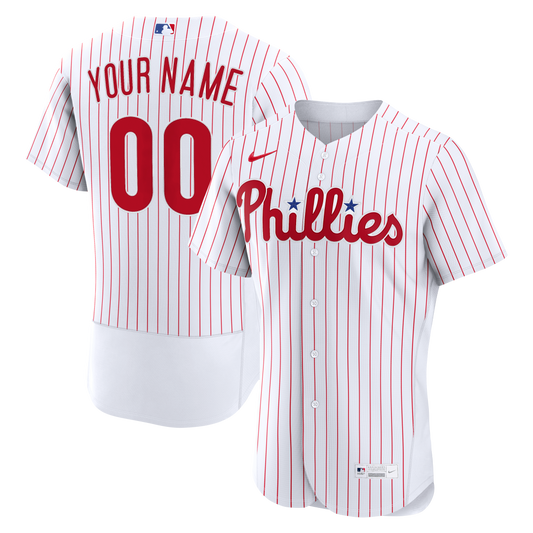 Philadelphia Phillies Home Custom Jersey - White | Stitched Baseball Jersey TJS0740