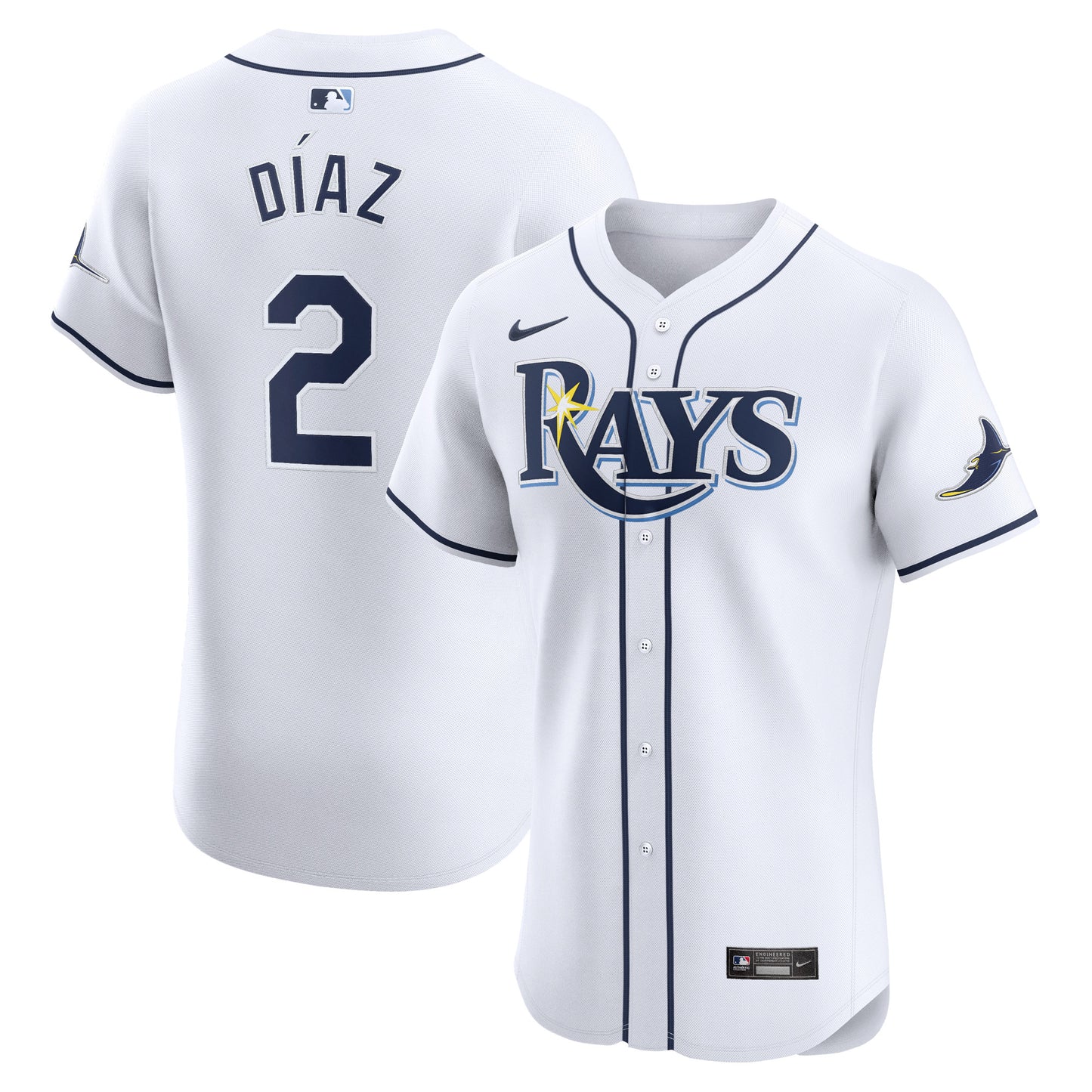Yandy Diaz Tampa Bay Rays Home Elite Player Jersey - White | Stitched Baseball Jersey TJS0622