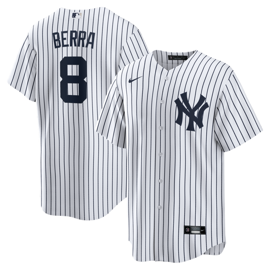 Yogi Berra New York Yankees Home Retired Player Replica Jersey - White | Stitched Baseball Jersey TJS0819