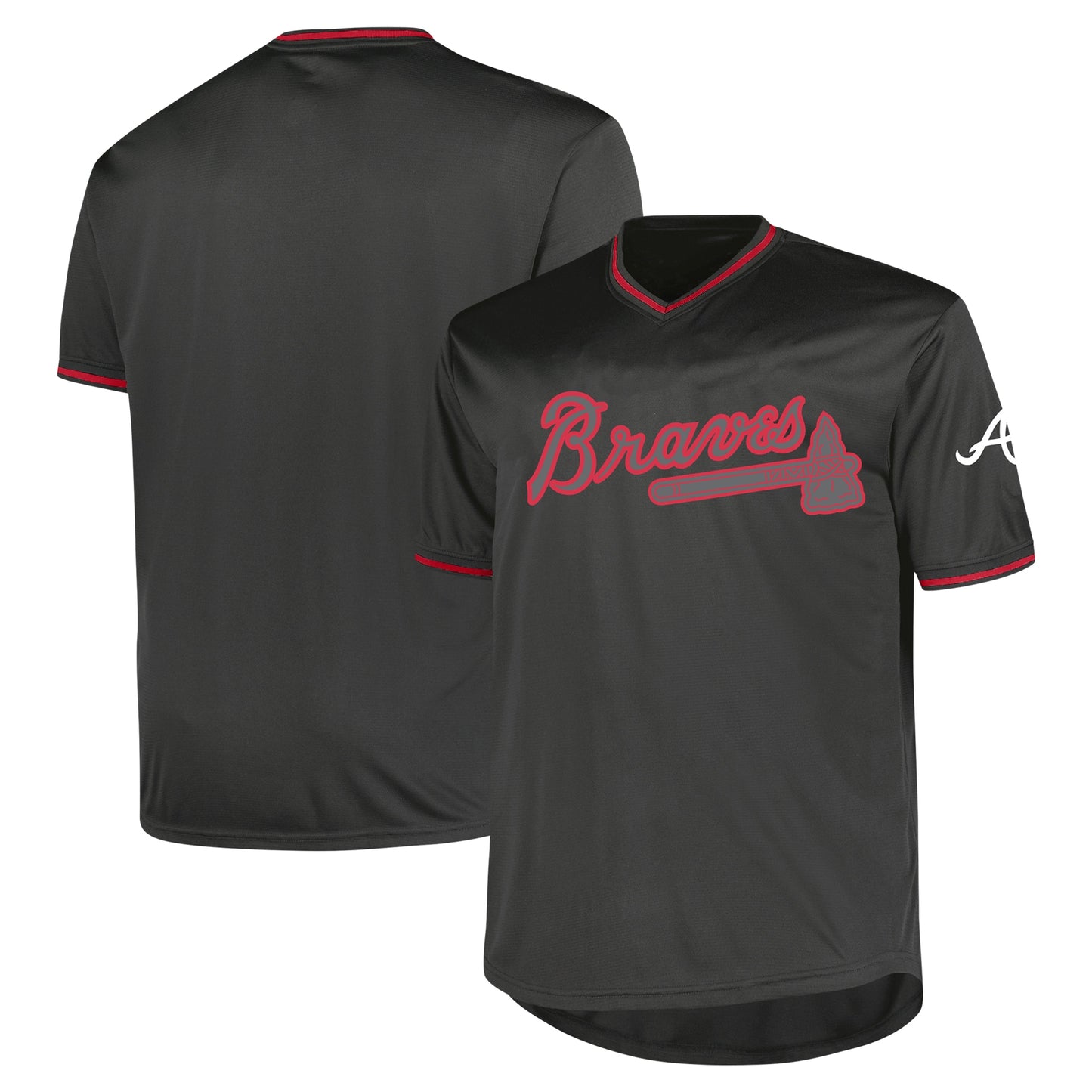 Atlanta Braves Profile Big & Tall Pop Fashion Jersey - Charcoal | Stitched Baseball Jersey TJS0733