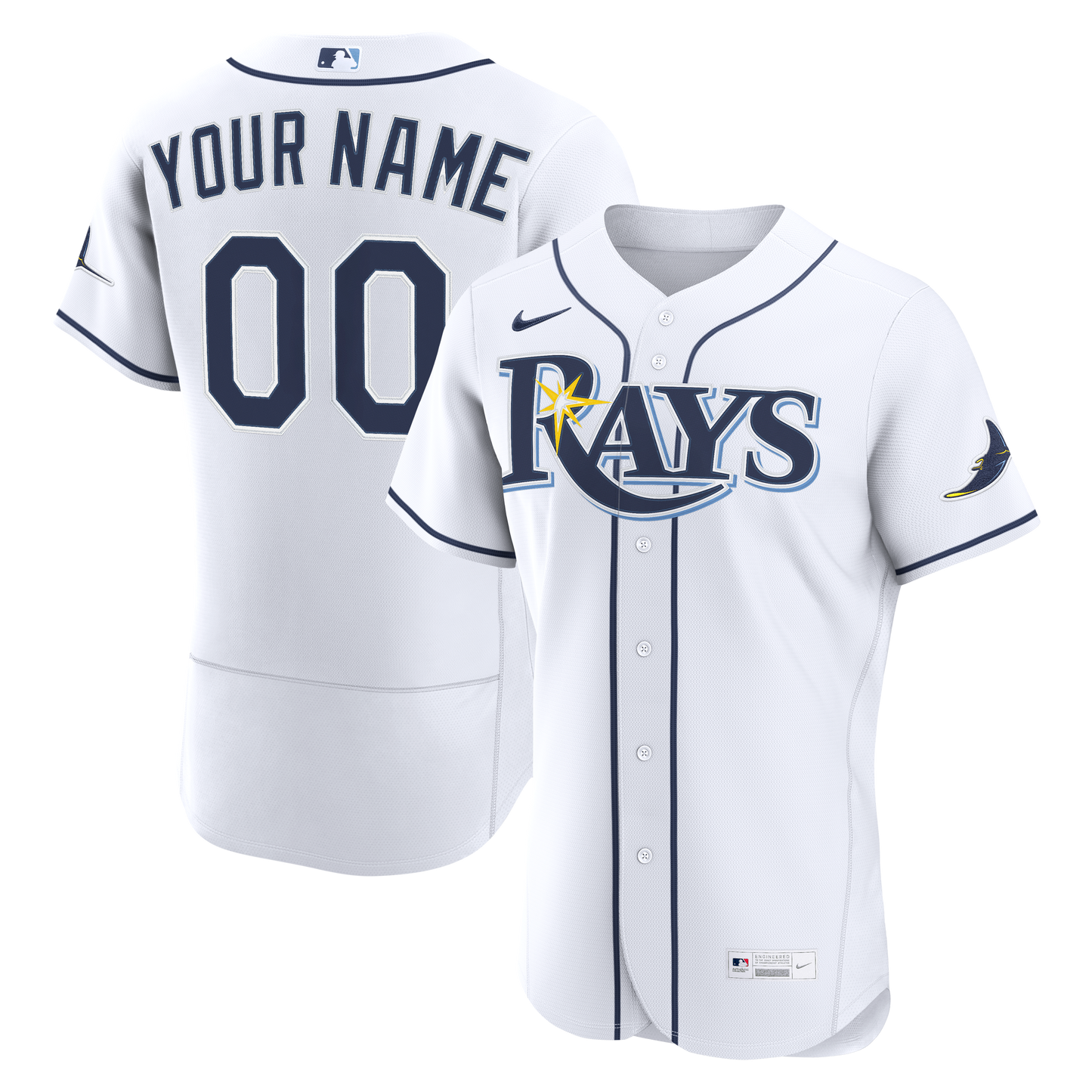 Tampa Bay Rays Home Custom Jersey - White | Stitched Baseball Jersey TJS0641