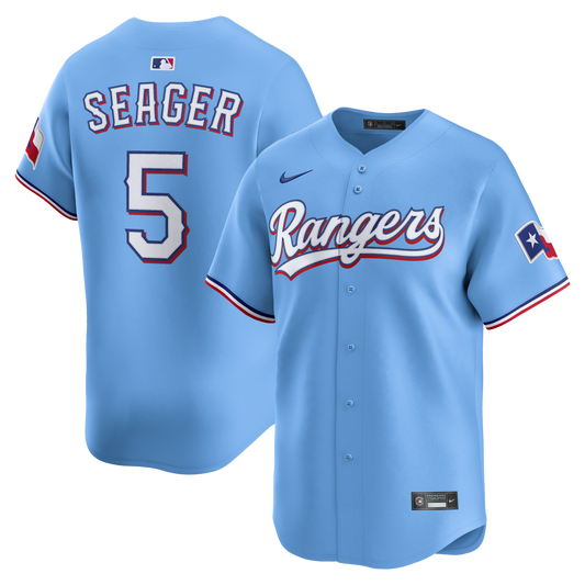 Corey Seager Texas Rangers Alternate Limited Player Jersey - Light Blue | Stitched Baseball Jersey TJS0793