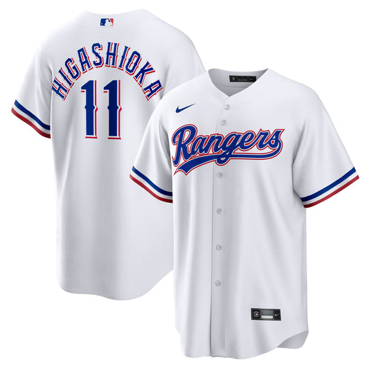 Kyle Higashioka Texas Rangers Home Replica Jersey - White | Stitched Baseball Jersey TJS0621