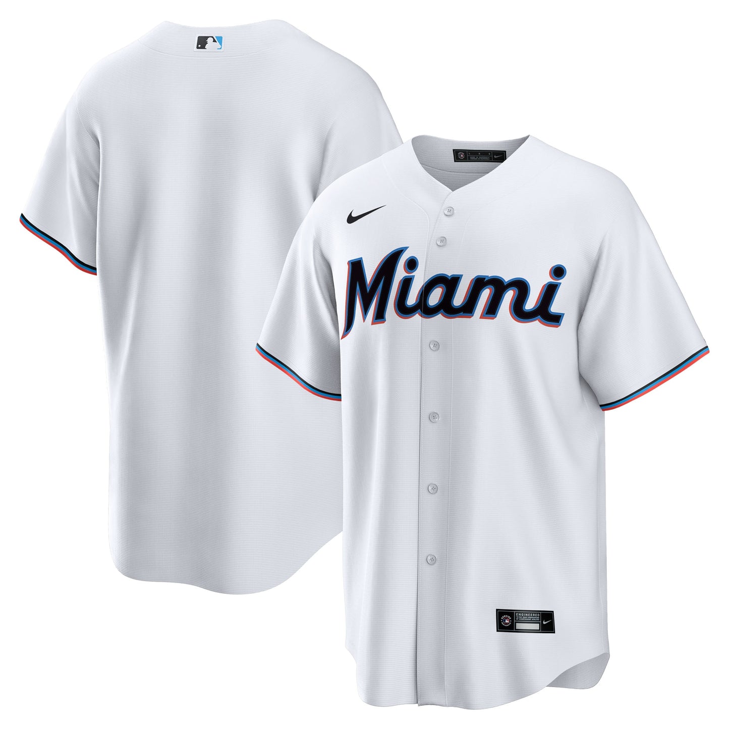 Miami Marlins Home Big & Tall Replica Jersey - White | Stitched Baseball Jersey TJS0889