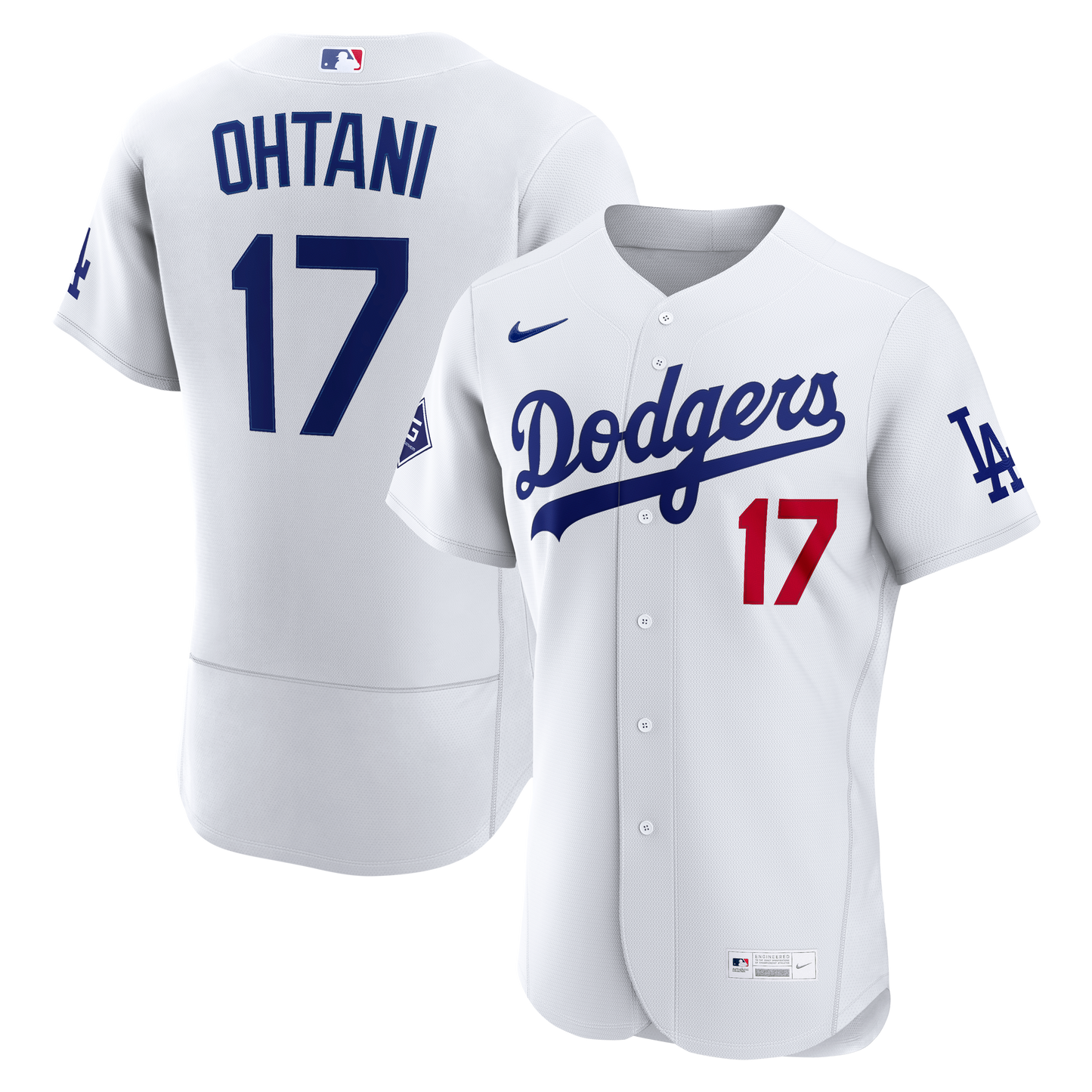 Shohei Ohtani Los Angeles Dodgers Home Sponsor Patch Jersey - White | Stitched Baseball Jersey TJS0776