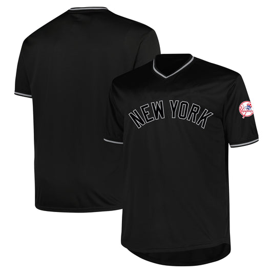 New York Yankees Profile Big & Tall Pop Fashion Jersey - Black | Stitched Baseball Jersey TJS0732