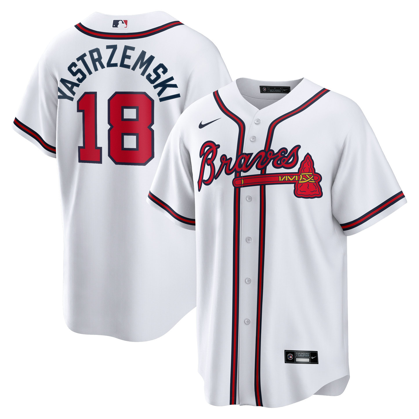 Mike Yastrzemski Atlanta Braves Replica Jersey - White | Stitched Baseball Jersey TJS0773