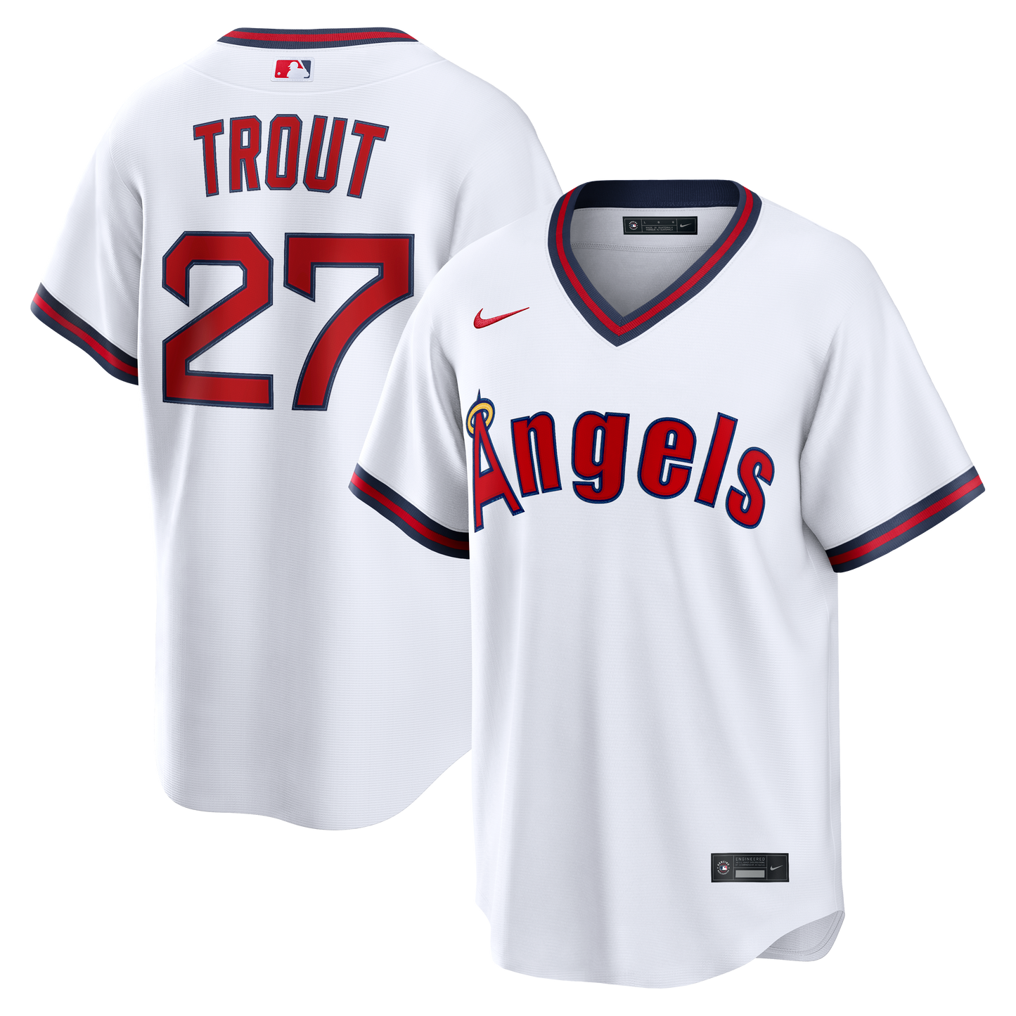 Mike Trout Los Angeles Angels Alternate Replica Jersey - White | Stitched Baseball Jersey TJS0696