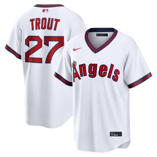 Mike Trout Los Angeles Angels Alternate Replica Jersey - White | Stitched Baseball Jersey TJS0696