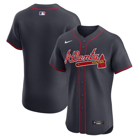 Atlanta Braves Alternate Elite Jersey - Navy | Stitched Baseball Jersey TJS0993