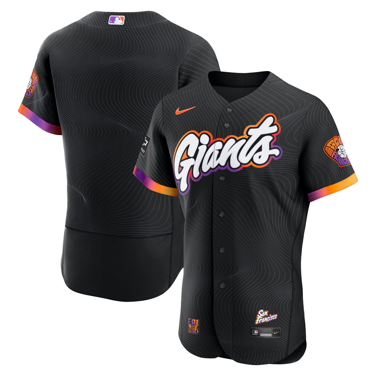 San Francisco Giants City Connect Sponsor Patch Jersey - Anthracite | Stitched Baseball Jersey TJS1024