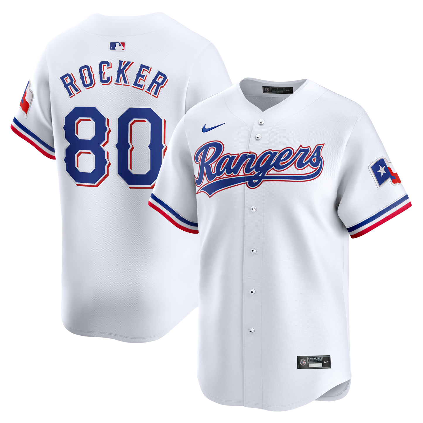 Kumar Rocker Texas Rangers Home Limited Player Jersey - White | Stitched Baseball Jersey TJS1032