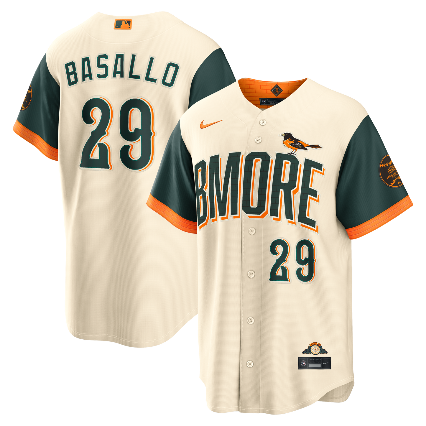 Samuel Basallo Baltimore Orioles 2026 City Connect Stadium Jersey - Cream | Stitched Baseball Jersey TJS1016