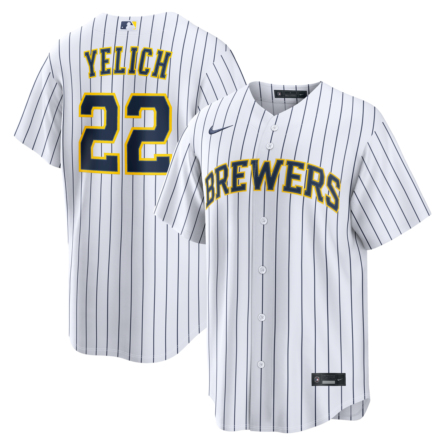 Christian Yelich Milwaukee Brewers Alternate Replica Jersey - White | Stitched Baseball Jersey TJS1261