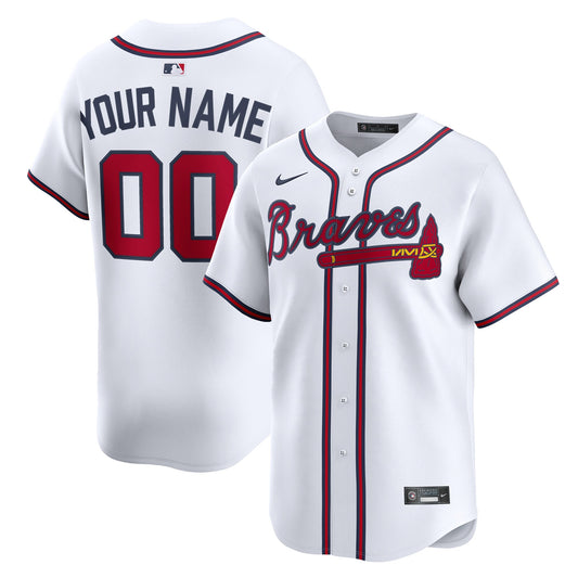 Atlanta Braves Home Limited Custom Jersey - White | Stitched Baseball Jersey TJS1272