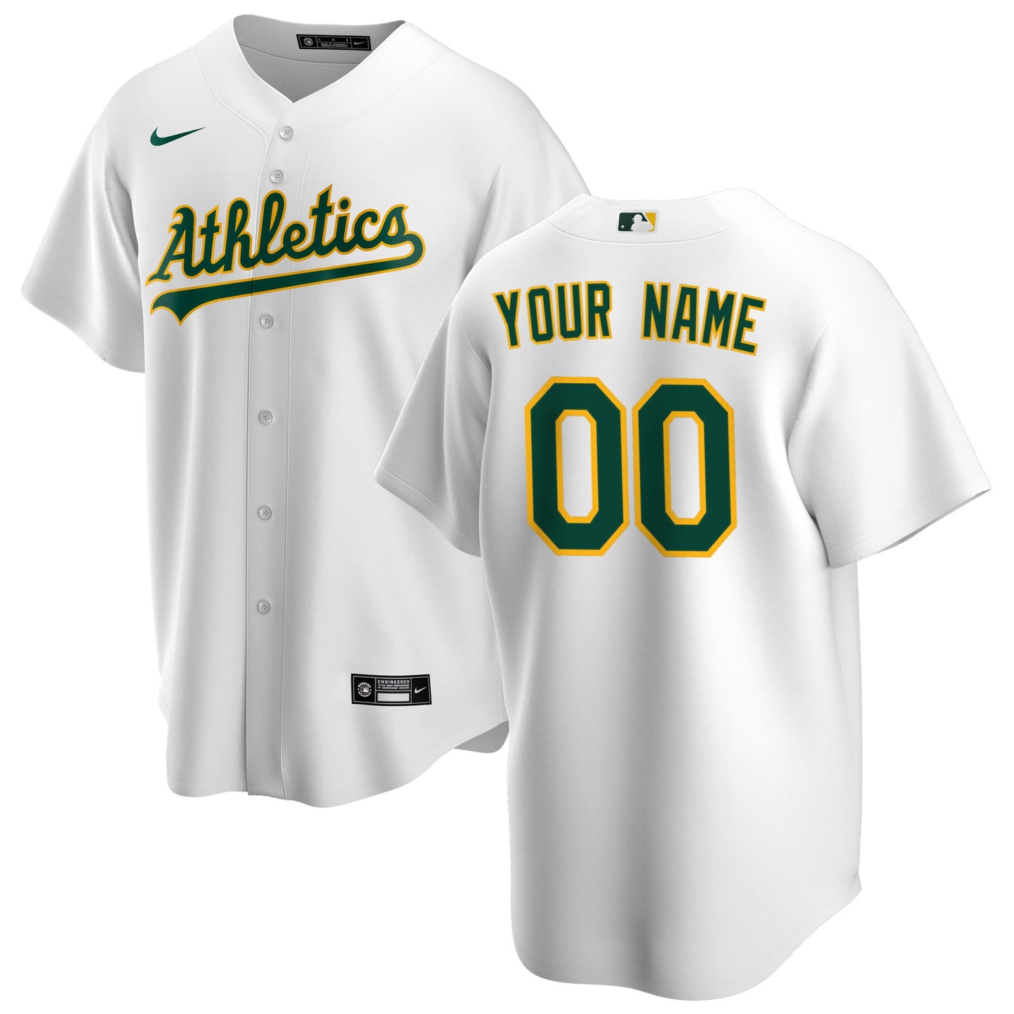 Athletics Home Replica Custom Jersey - White | Stitched Baseball Jersey TJS1145