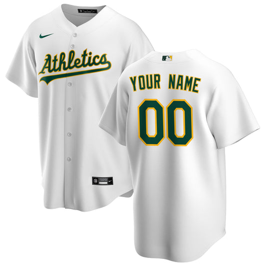 Athletics Home Replica Custom Jersey - White | Stitched Baseball Jersey TJS1145