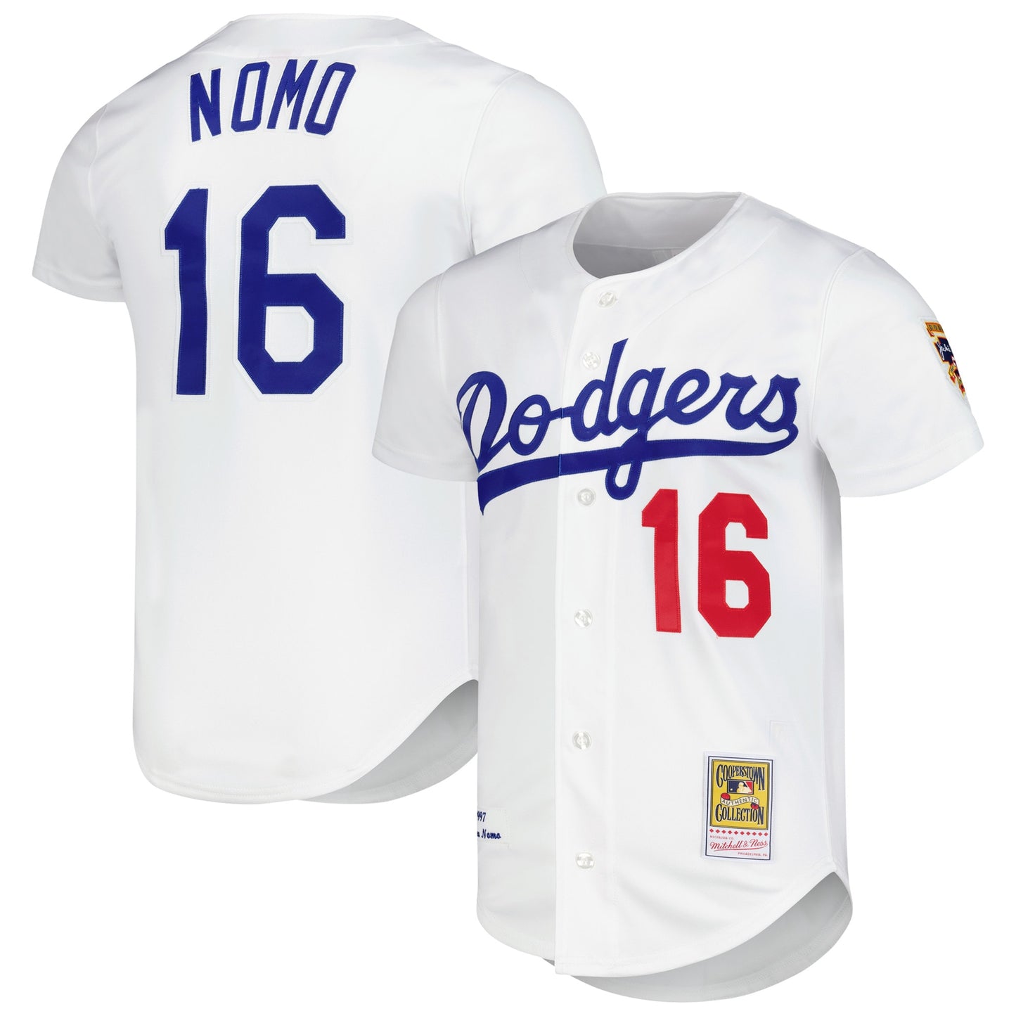 Hideo Nomo Los Angeles Dodgers M & N Cooperstown Collection Jersey - White | Stitched Baseball Jersey TJS1254