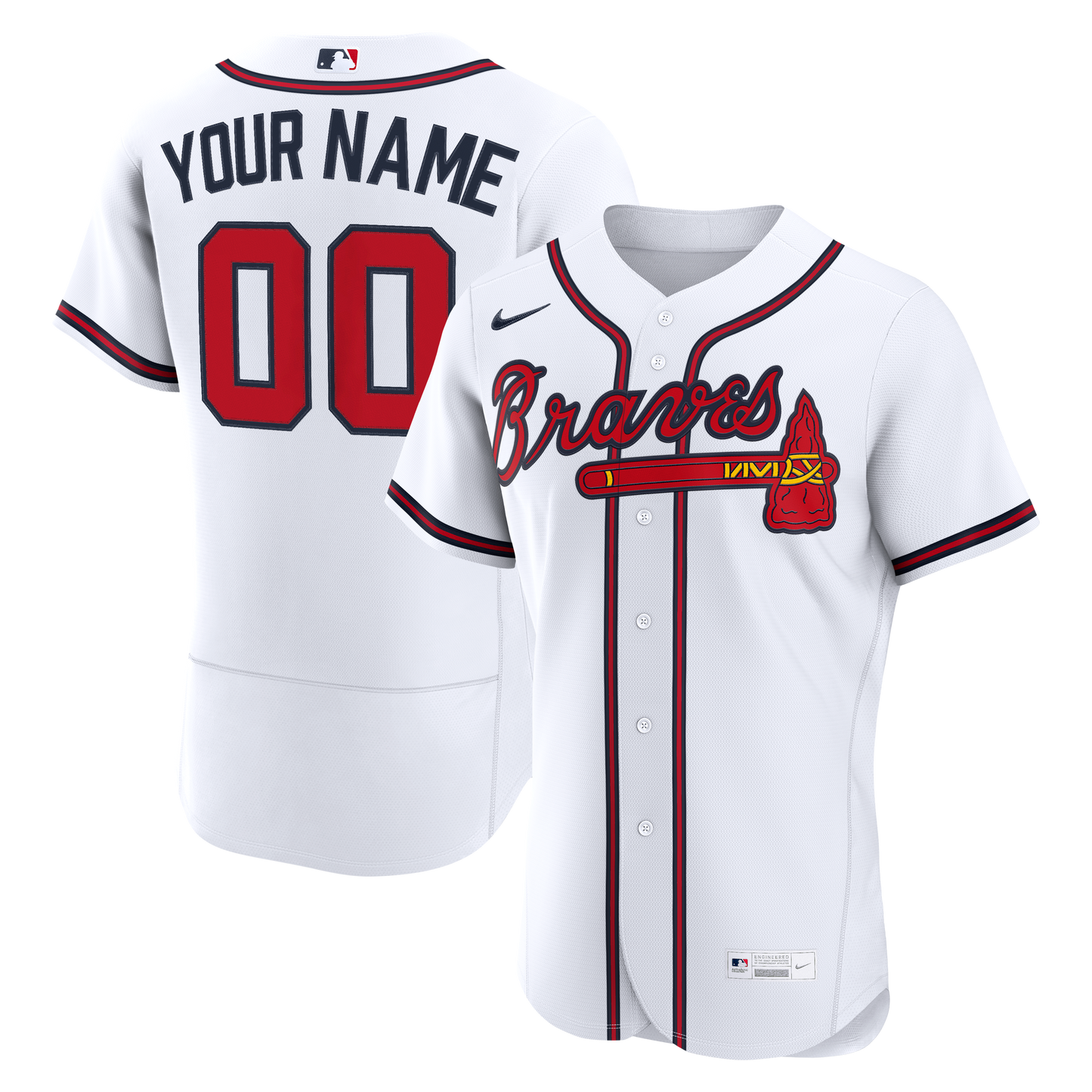 Atlanta Braves Home Custom Jersey - White | Stitched Baseball Jersey TJS1294
