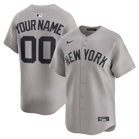 New York Yankees Away Limited Custom Jersey - Gray | Stitched Baseball Jersey TJS1212