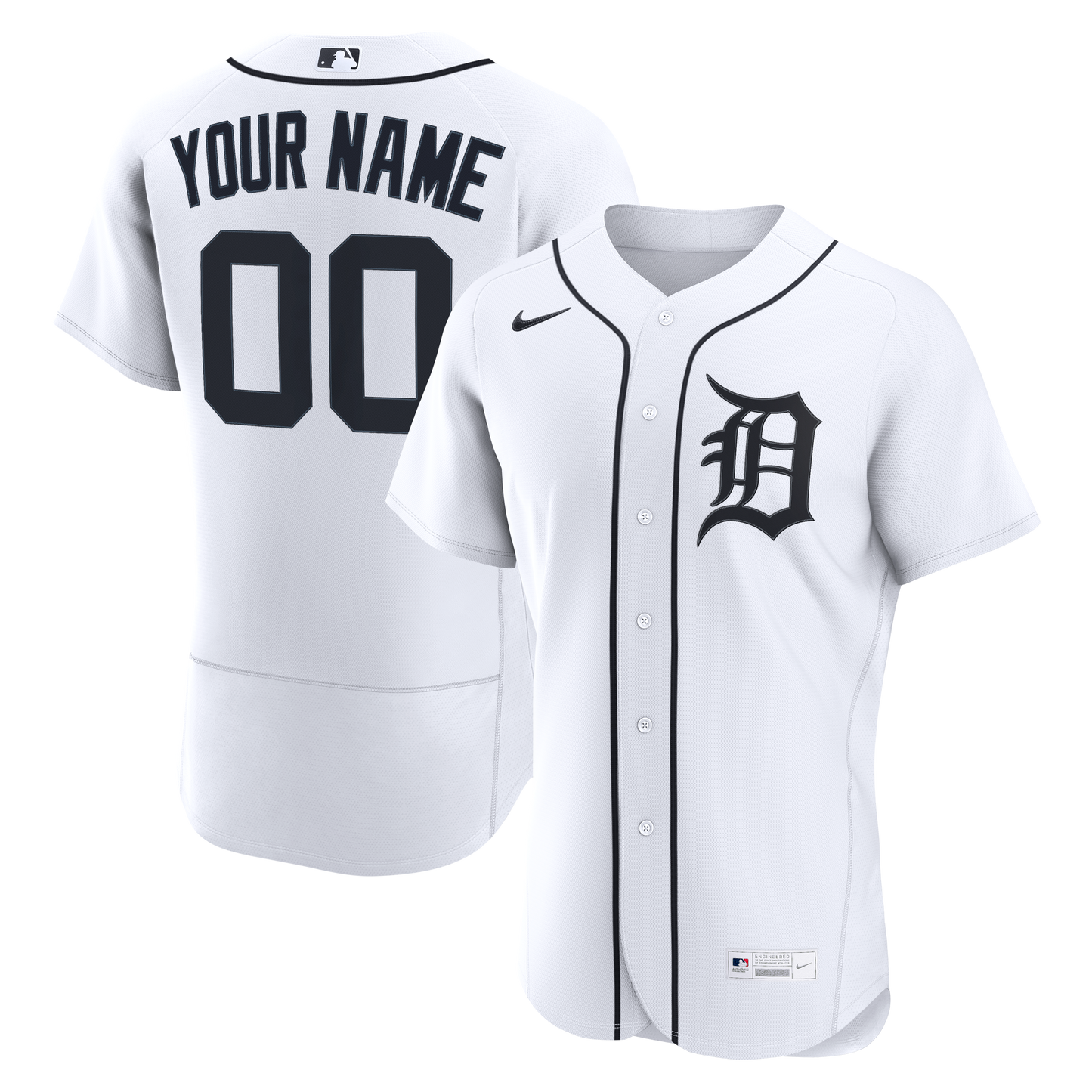 Detroit Tigers Home Custom Jersey - White | Stitched Baseball Jersey TJS1243