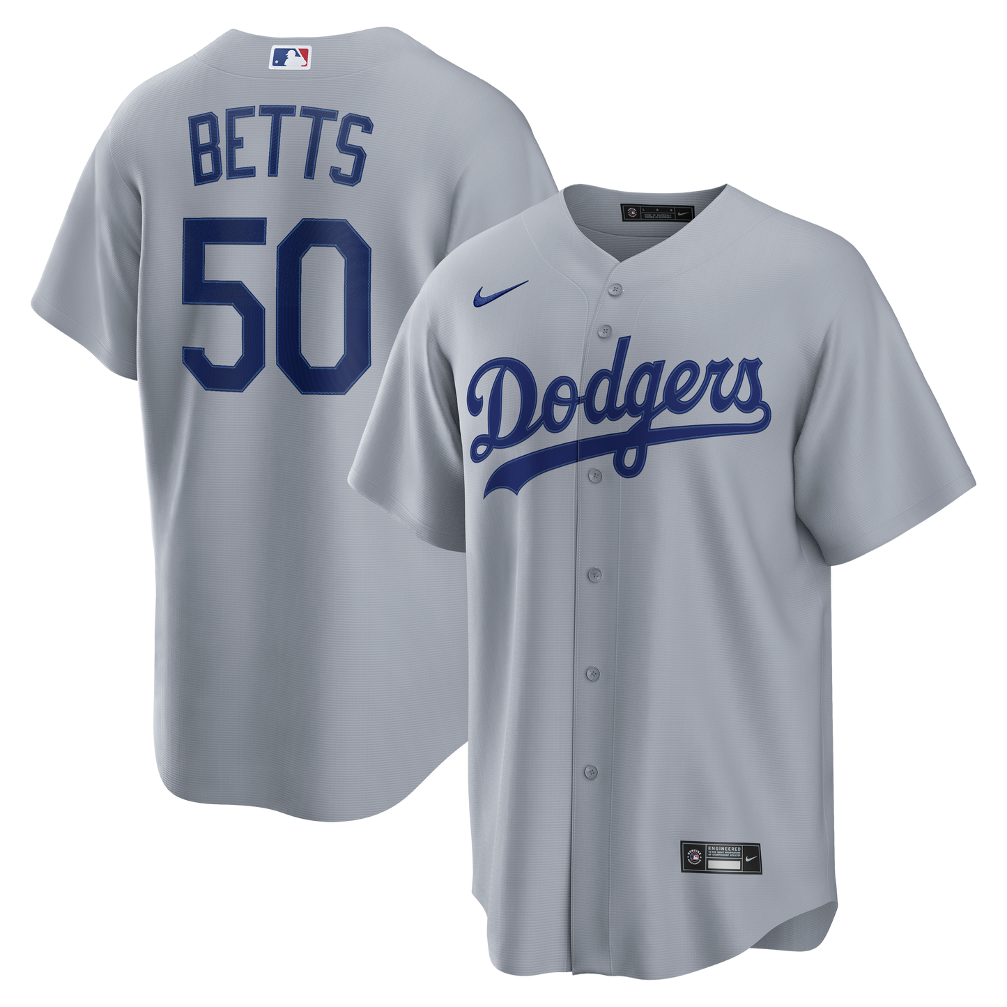 Mookie Betts Los Angeles Dodgers Road Replica Jersey - Gray | Stitched Baseball Jersey TJS1234