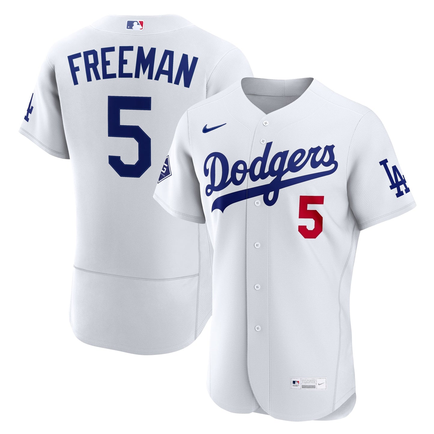 Freddie Freeman Los Angeles Dodgers Home Sponsor Patch Jersey - White | Stitched Baseball Jersey TJS1575