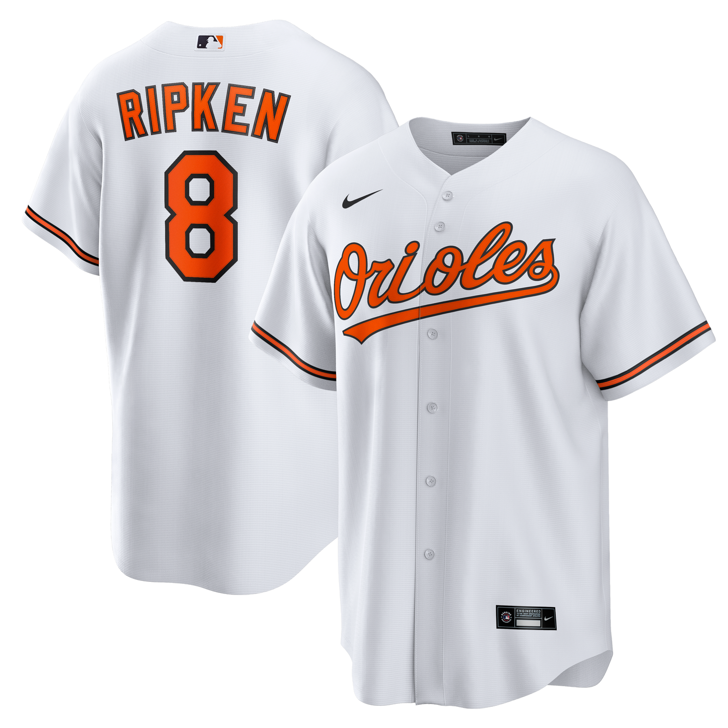 Cal Ripken Jr. Baltimore Orioles Home Retired Player Replica Jersey - White | Stitched Baseball Jersey TJS1503