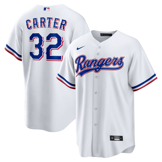 Evan Carter Texas Rangers Home Replica Jersey - White | Stitched Baseball Jersey TJS1478