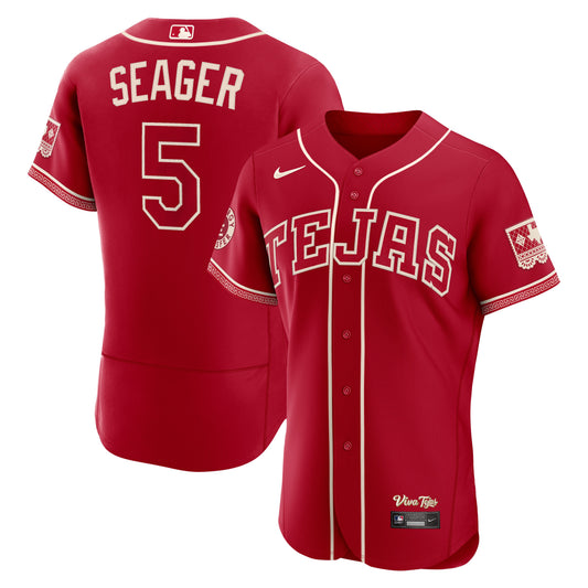 Corey Seager Texas Rangers 2026 City Connect Sponsor Patch Jersey - Red | Stitched Baseball Jersey TJS1327