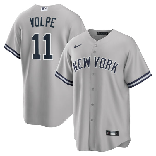Anthony Volpe New York Yankees Road Replica Jersey - Gray | Stitched Baseball Jersey TJS1506