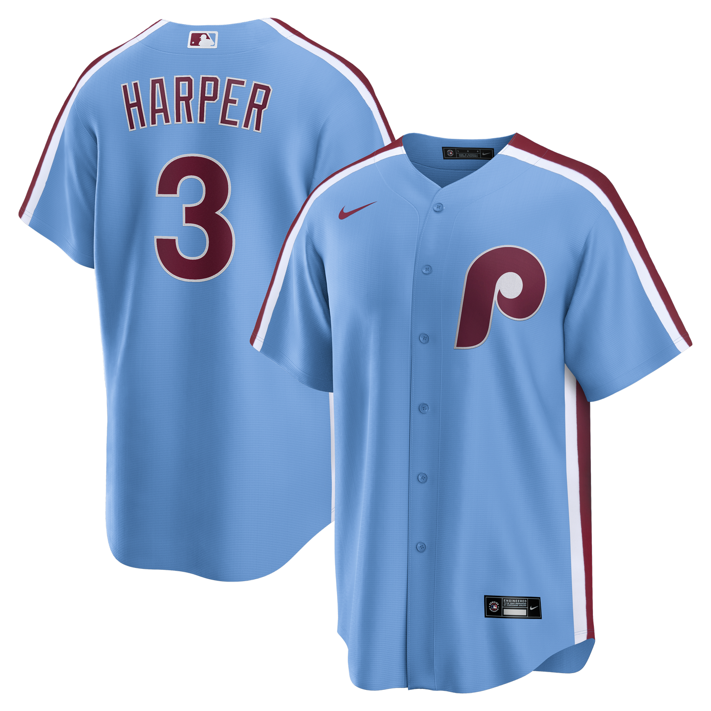 Bryce Harper Philadelphia Phillies Alternate Replica Jersey - Light Blue | Stitched Baseball Jersey TJS1527