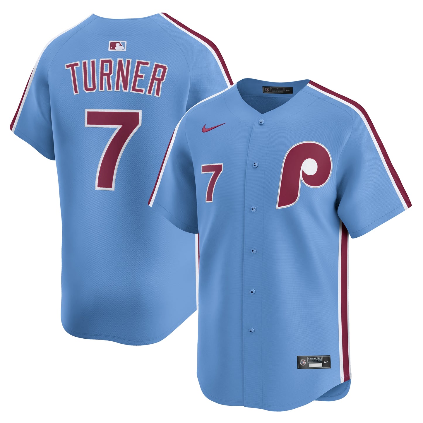 Trea Turner Philadelphia Phillies Alternate Limited Player Jersey - Light Blue | Stitched Baseball Jersey TJS1505