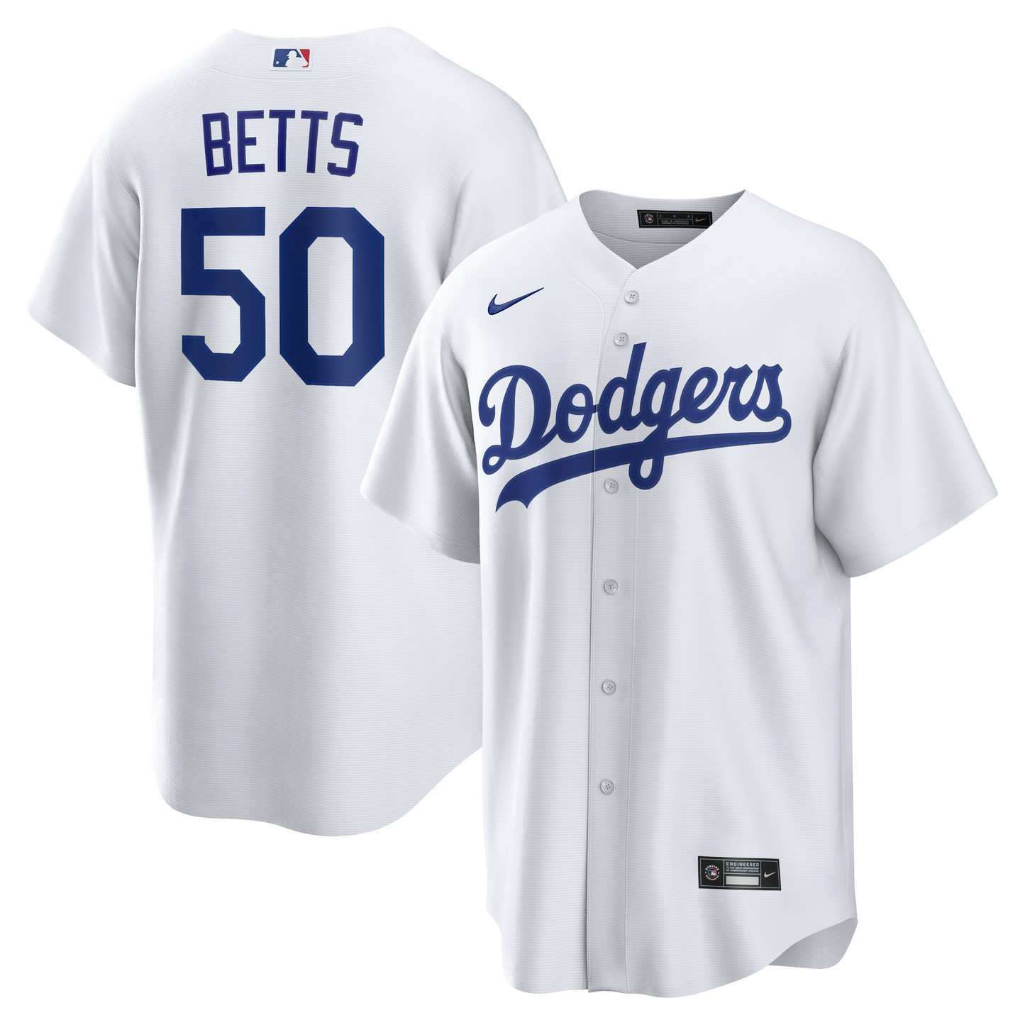 Mookie Betts Los Angeles Dodgers Home Replica Jersey - White | Stitched Baseball Jersey TJS1321