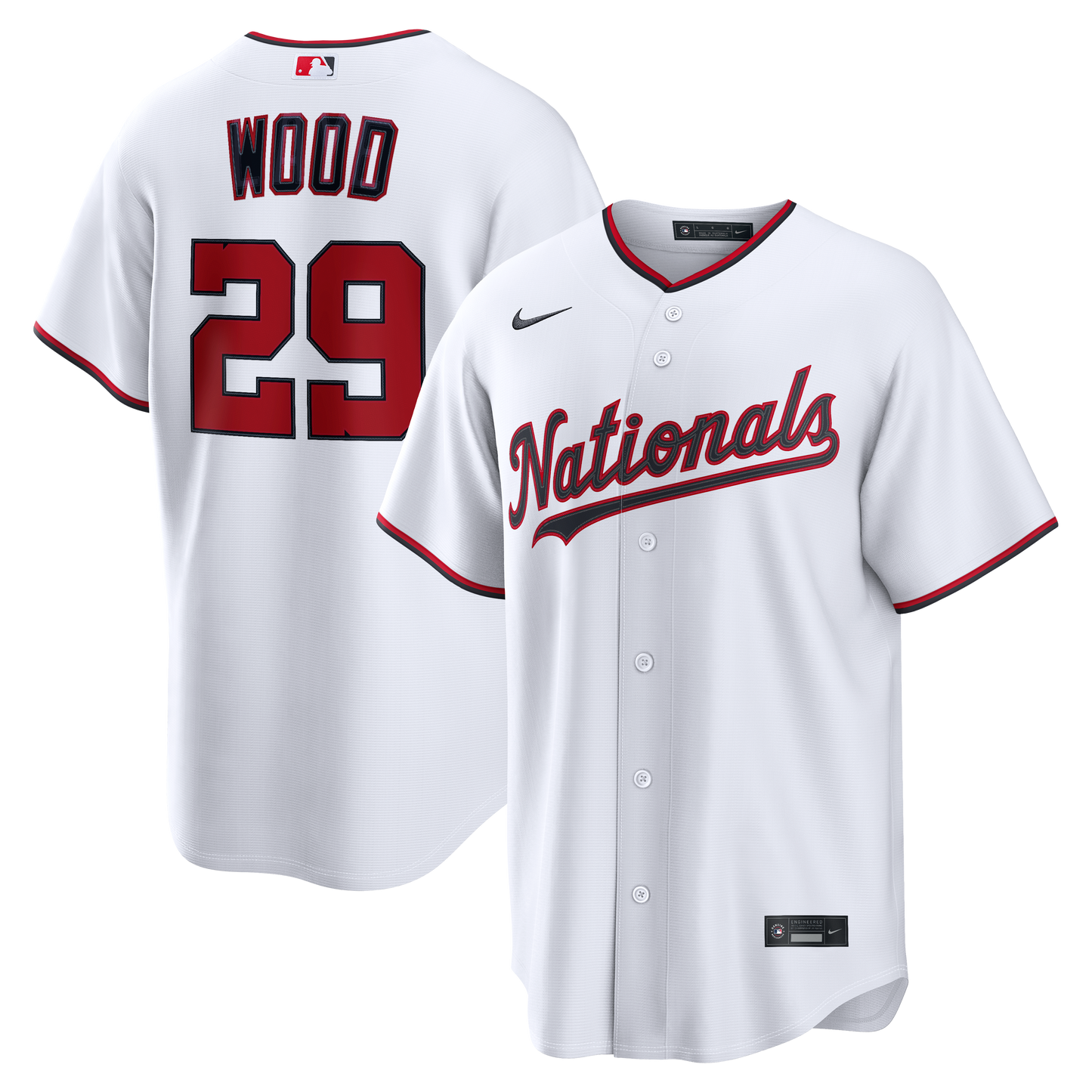 James Wood Washington Nationals Home Replica Jersey - White | Stitched Baseball Jersey TJS1412