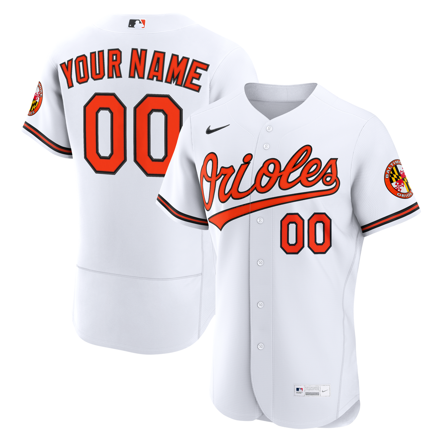 Baltimore Orioles Home Custom Jersey - White | Stitched Baseball Jersey TJS1475
