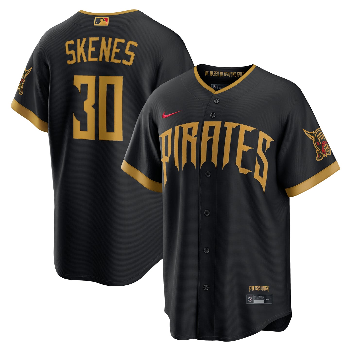 Paul Skenes Pittsburgh Pirates 2026 City Connect Stadium Jersey - Black | Stitched Baseball Jersey TJS1563
