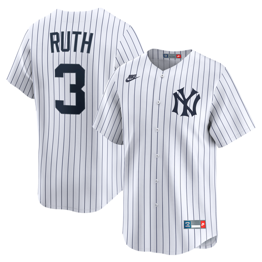 Babe Ruth New York Yankees Throwback Cooperstown Collection Limited Jersey - White | Stitched Baseball Jersey TJS1375