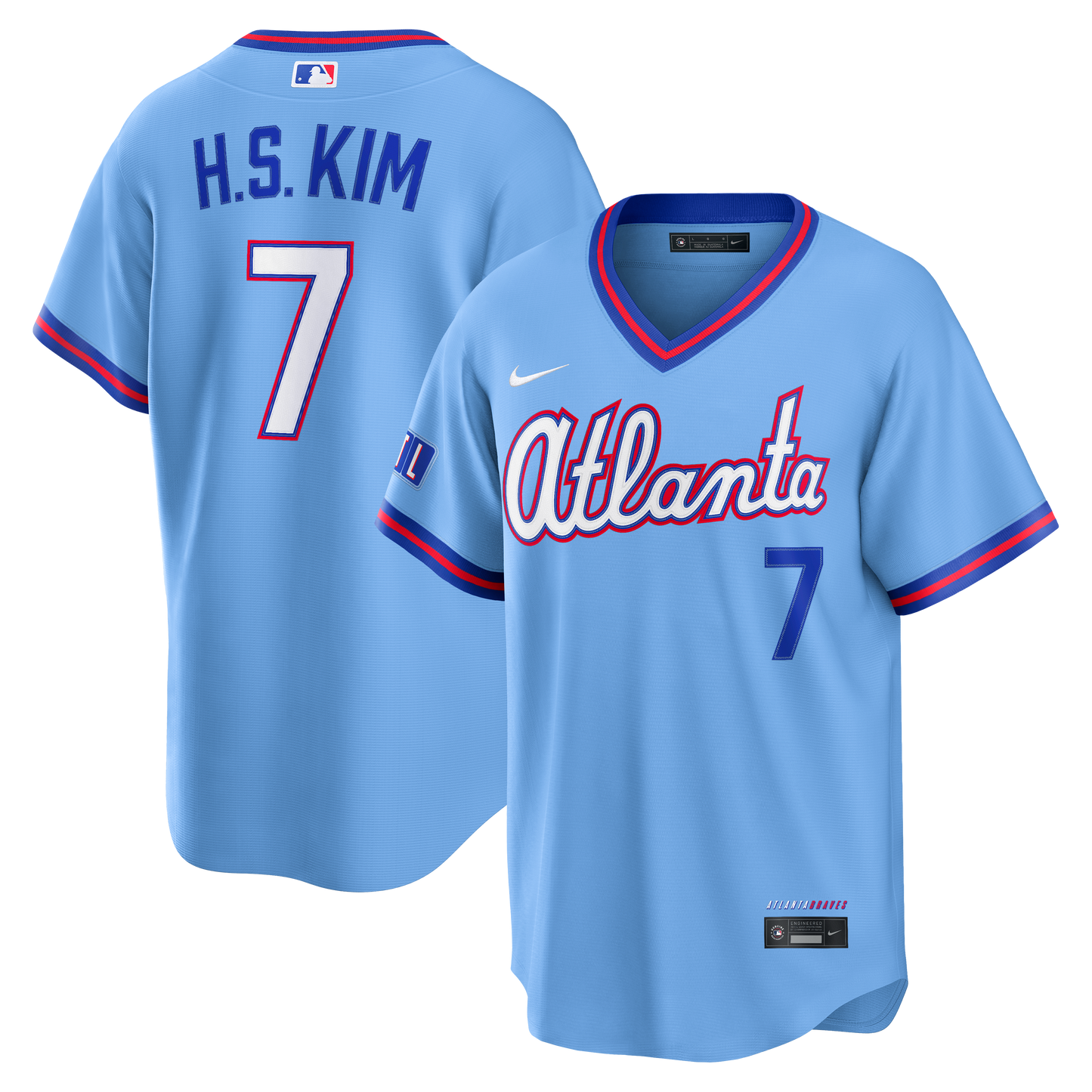 Ha-Seong Kim Atlanta Braves 2026 City Connect Stadium Jersey - Powder Blue | Stitched Baseball Jersey TJS1685