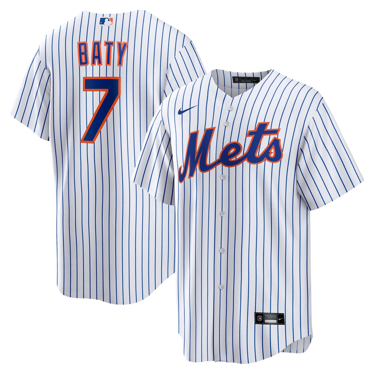 Brett Baty New York Mets Home Replica Jersey - White | Stitched Baseball Jersey TJS1733