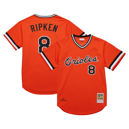 Cal Ripken Jr. Baltimore Orioles M & N 2001 Cooperstown Collection Throwback Jersey - Orange | Stitched Baseball Jersey TJS1696
