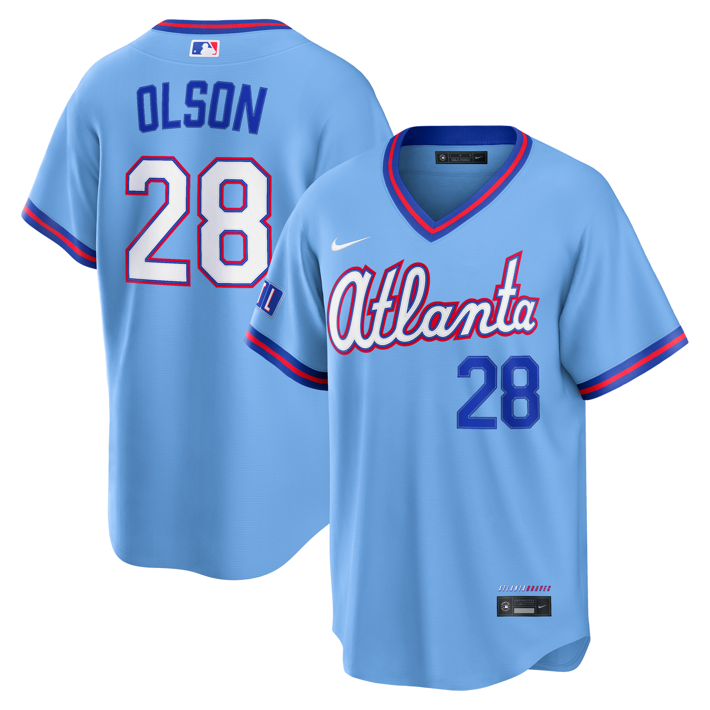 Matt Olson Atlanta Braves 2026 City Connect Stadium Jersey - Powder Blue | Stitched Baseball Jersey TJS1650