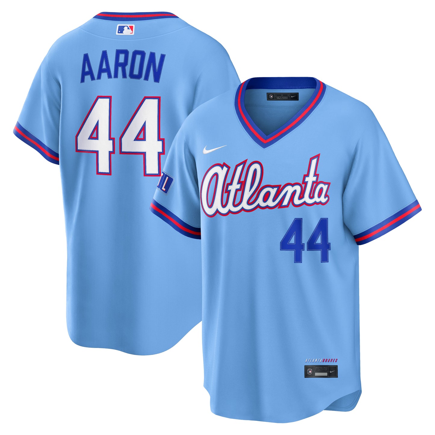 Hank Aaron Atlanta Braves 2026 City Connect Stadium Jersey - Powder Blue | Stitched Baseball Jersey TJS1642