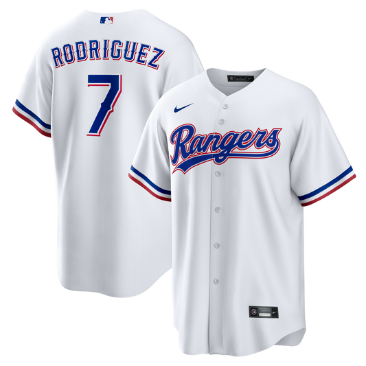 Ivan Rodriguez Texas Rangers Home Retired Player Replica Jersey - White | Stitched Baseball Jersey TJS1671